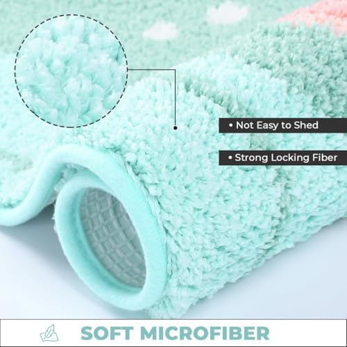 Cute Ocean Bath Rug Super Absorbent Non Slip Modern Bathroom Mat Machine - Image 4