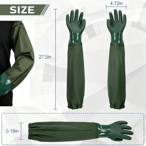 YOFANG 27.2" Long Sleeve Pet Grooming Bathing Gloves Anti-Scratch - Image 7