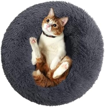 Large Cat Bed Round Dog Bed Warm Pet Beds Large Rabbit Pillow Calming Donut - Image 5