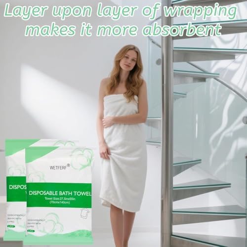 20 Pack Disposable Bath Towels Large 55"x27.5" Thick - Image 3