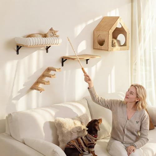 FUKUMARU Cat Wall Shelves, 17 x 10 Inch, Soft Cushion - Image 2