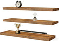 Vervida® Rustic Brown Floating Wall Shelves 47.2in Set of 3 Storage Hidden by Vervida