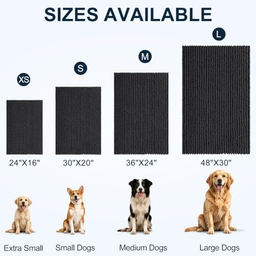 Smiry Dog Door Mat for Muddy Paws 24x16, Ultra Absorbent Chenille Doormat - Image 2