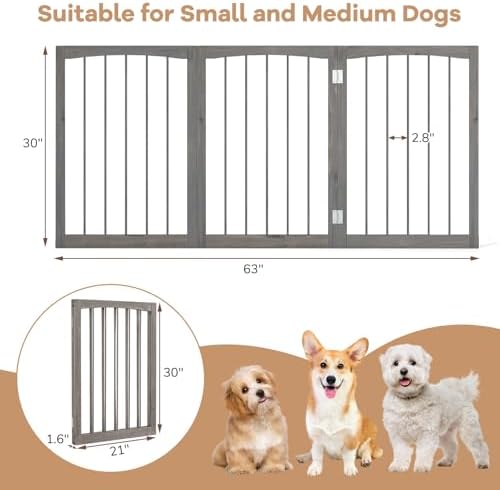 Giantex Freestanding Foldable Dog Gate Indoor - Image 6