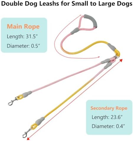 Double Dog Leash for Two Dogs Walking & Training Trangle Free - Image 7