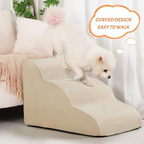 Aodisman Dog Stairs for Small Dogs and Cats, 3-Step Pet Ramp for Couch - Image 5