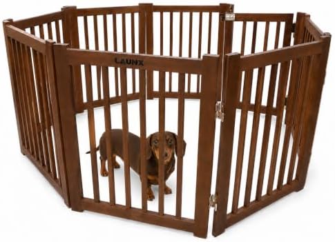 Extra Wide 8-Panel Freestanding Indoor Pet Gate - Image 5