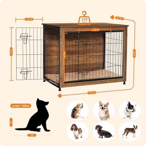 DWANTON 32.5" Dog Crate Furniture - Image 3