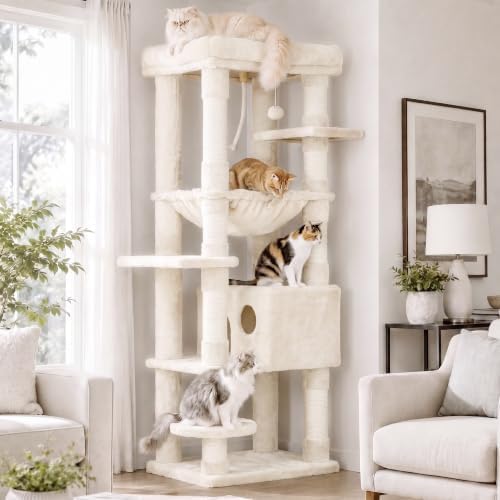 Heybly Cat Tree for Large Cats, 20lbs Heavy Duty, 60 inches XXL HCT050M by HEYBLY
