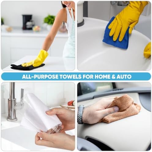 AIDEA Microfiber Cleaning Cloth Roll 55 Sheets, Cleaning Rags Black 11×9" - Image 5