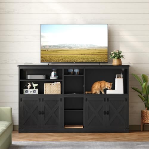 Hzuaneri Double cat Litter Box Enclosure, Cat Cabinet - Image 3