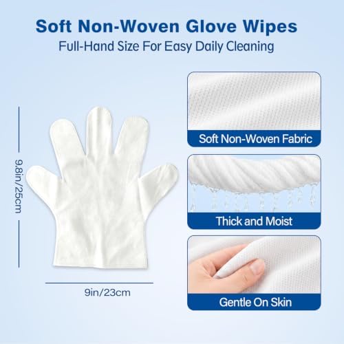 12 Pcs Pet Glove Wipes for Dogs & Cats, Disposable Dog Cleaning Bath Gloves - Image 6