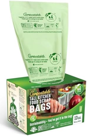 UNNI Compostable Bags, 13 Gallon, 49.2 Liter, Extra Thick 0.9 Mil by UNNI