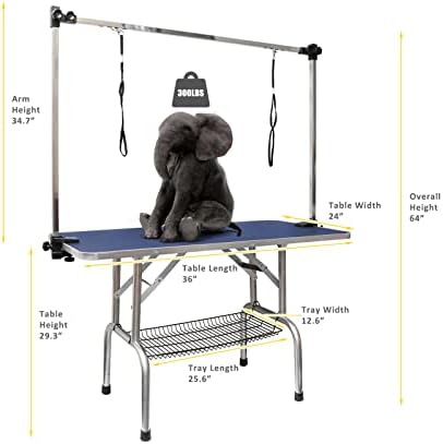 ROOMTEC 36" Dog Grooming Table, Foldable Home Pet Bathing Station - Image 2