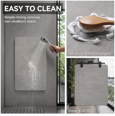 MontVoo -Bath Mat-Rubber Backing Non SlipThin Bathroom Rugs Fit Under Door- - Image 5