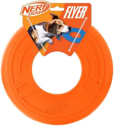 Nerf Dog Atomic Flyer Outdoor Dog Toy, 10 Inch Flying Disc Dog Fetch Toy by GramercyProductsInc
