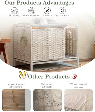SETVSON Cat Litter Box Enclosure Furniture - Image 3