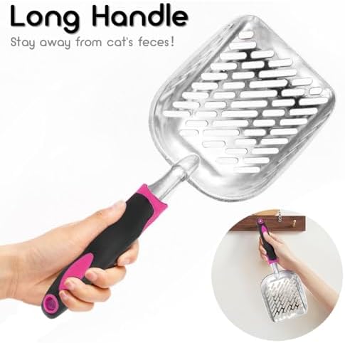 Cat Litter Scoop-Metal Cat Scooper-Long Handle Scoop, Cat Scooper-Poop - Image 4