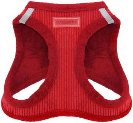 Voyager Step-in Plush Dog Vest Harness -Red Corduroy by BestPetSuppliesLLC
