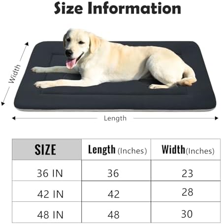 Extra Large Dog Bed Soft Dog Crate Pad Mat, 48 in Non-Slip Bottom Washable Dog - Image 6