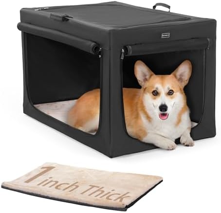 PETSFIT Portable Dog Crate for Medium Dogs, – 30" Soft Dog Travel Crates by Petsfit