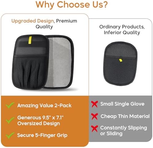 Pet Hair Removal Gloves 2 Pack, Reusable Five-Finger Grooming Brush - Image 3