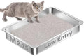 Low Entry Stainless Steel Cat Litter Box by Amibud