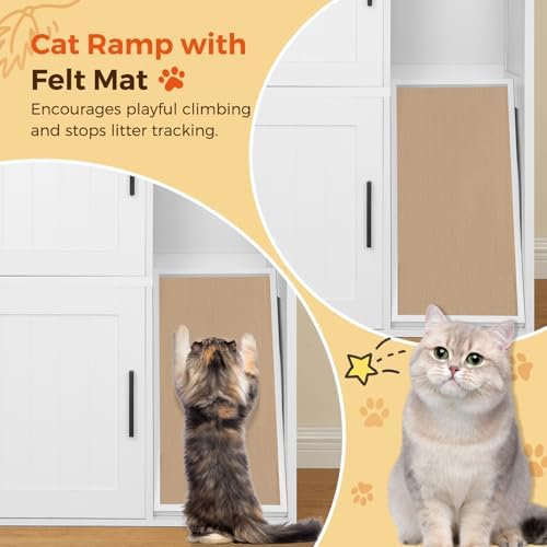 MAHANCRIS Litter Box Enclosure for 2 Cats, Hidden Litter Box Furniture - Image 5