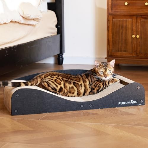 FUKUMARU Cardboard Cat Scratcher Bed, Extra Large 29.1 Inch Cat Scratch Pad by FUKUMARU