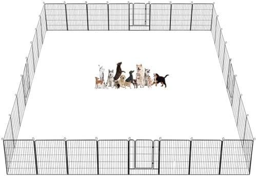 Dog Playpen Fence for Yard, 32inch 40 Panels Anti-Rust Pet Playpen Exercise Pen by Jhsomdr