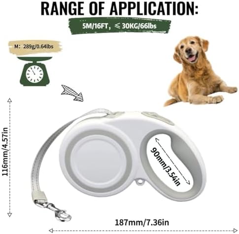 10-16FT, Highly Reflective Retractable Dog Leash - Image 2