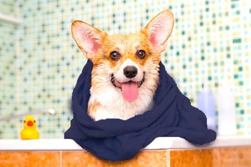 Dog Towel Pet Towel 2 Pack 16"x31" Grey Quick Drying - Image 6