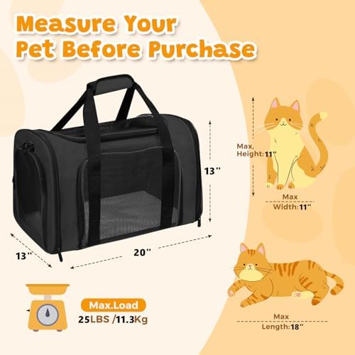 Large Cat Carrier Soft Up to 28 Lbs, Breathable Pet Bag - Image 2