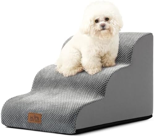 COZY KISS Dog Stair for Small Dog 15.7" H, 3 Step Pet Ramp for Couch by COZYKISS