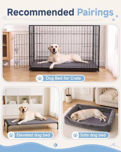 XL Large Dog Crate Pad Mat, Waterproof Wipeable Pad, Graphite Grey - Image 5