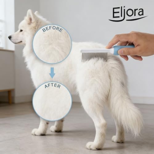 Pet Grooming & Dematting Comb – Stainless Steel Teeth, Non-Slip Grip, Removes - Image 5