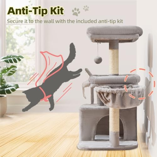 Taoqimiao 32.2in Cat Tree with Toy, Small Cat Tower - Image 6