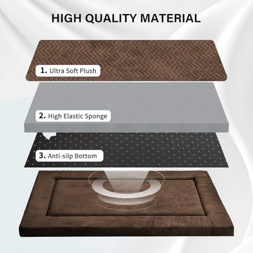 Dog Bed for Crate, Medium/Large Dogs Crate Bed, Washable Dog Beds Kennel Mat - Image 3