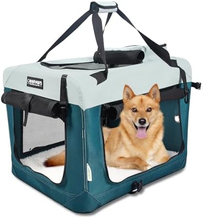JESPET 3 Door Soft Dog Crates Kennel, Collapsible Travel Pet Carrier by JESPET