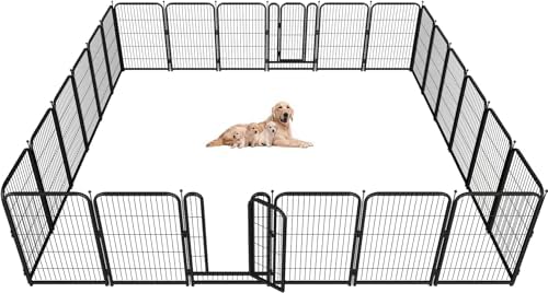Metal Dog Playpen 45in H 24 Panels Heavy Duty Dog Fence by Petorldog