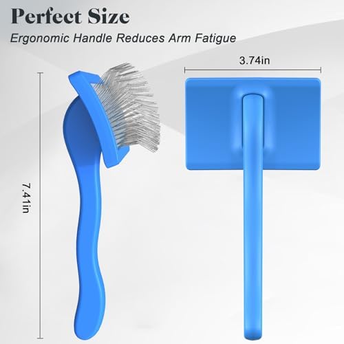 2PCS Slicker Brush for Dogs & Pet Comb, Professional Dog Grooming Brush - Image 6