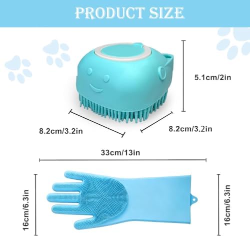 Dog Washing Grooming Kit, Pet Bathing Gloves Shampoo Brush - Image 6