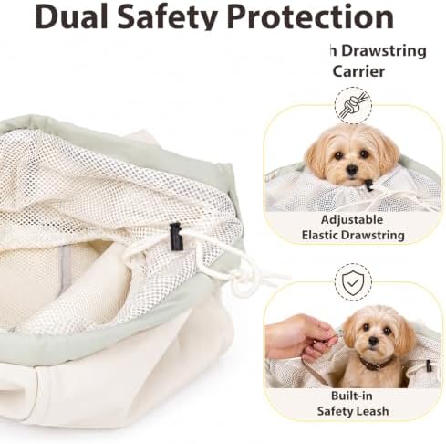 Dog Sling Carrier for Small Dogs and Cats Up to 15 lbs, Hands Free Pet Carrier - Image 4