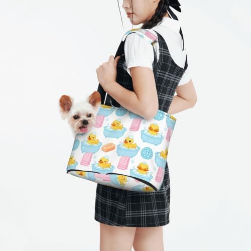 Baby Duck in A Bath Pet Tote Bag Foldable Carrier - Image 3