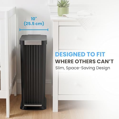 Patented 13 Gallon STEP Diaper Pail – Fits Kitchen Bags, Odor Filter Baby Trash - Image 4