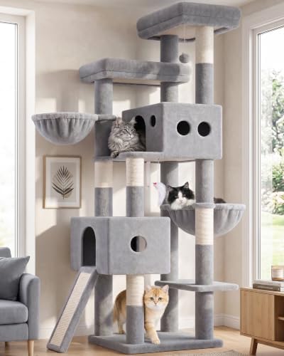 Globlazer Tall Cat Tower Extra Large Cat Tree House, Light Grey by Globlazer