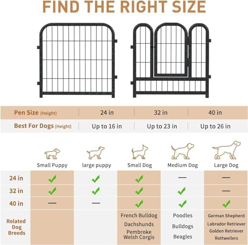 Metal Dog Playpen 24in H 32 Panels Heavy Duty Dog Fence - Image 2