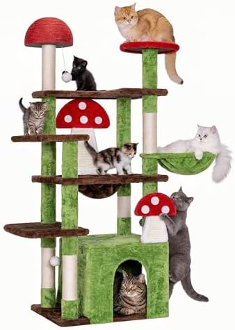 IRONCK 58" Cute Mushroom Cat Tree by IRONCK