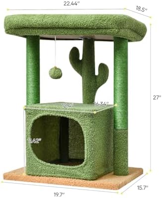 SYANDLVY 27" Cactus Cat Tree for Indoor Cats - Image 3