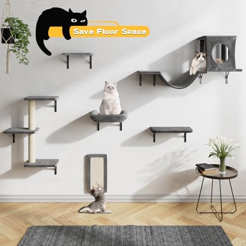 12-in-1 Cat Wall Shelves, Wall Mounted Cat Climber - Image 2